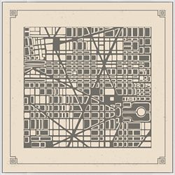 Map City Plan - 51"W x 51"H