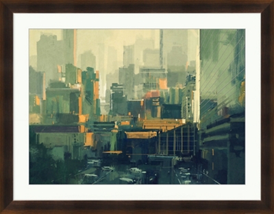 Urban Sky-scrapers at Sunset Wall Art