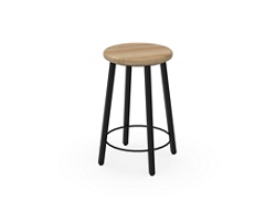 4-Legged Square Tube Stool with Hardwood Seat -  24H