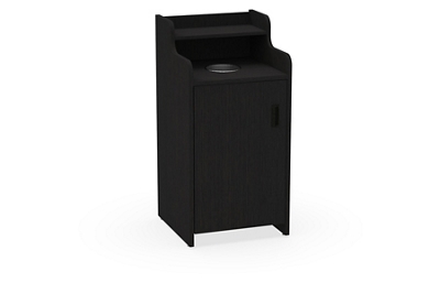 Waste Receptacle with Left Hand Door and Fixed Shelf - Laminate