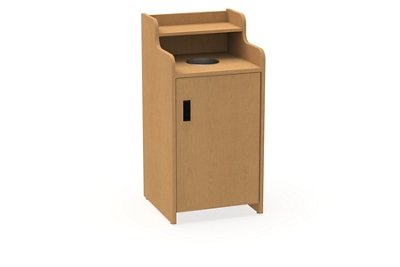 Waste Receptacle with Right Hand Door and Fixed Shelf - Laminate