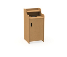 Waste Receptacle with Right Hand Door and Fixed Shelf - Laminate