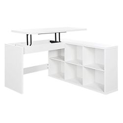 Waverly Sit-Stand Adjustable Height L-Shaped Desk w/ Cube Storage