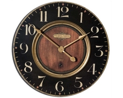 23" Weathered Brass Wall Clock