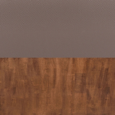 Brown Polyurethane Seat/Walnut Faux Wood Steel Legs