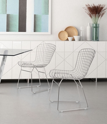 Chrome Wire Dining Chair - 2 Pack