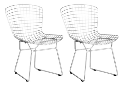 Chrome Wire Dining Chair - 2 Pack