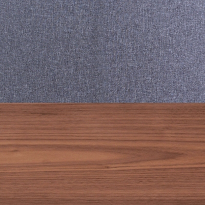 Gray Fabric Seat/Walnut Wood Frame