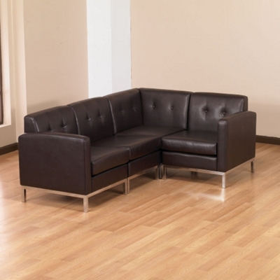 Faux Leather L-Sofa