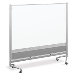 D.O.C. Mobile Room Divider Dual Sided Whiteboard - 6'W x 6'H