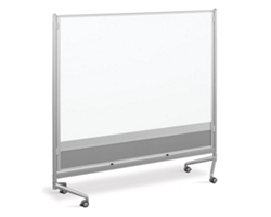 D.O.C. Mobile Room Divider Dual Sided Whiteboard - 6'W x 6'H