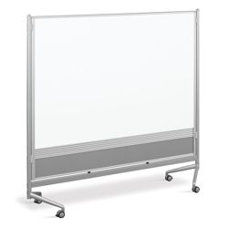 6'W x 6'H Dual Sided Mobile Whiteboard/Corkboard