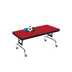 Height Adjustable Mobile Folding Table- 24"Wx96"D