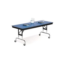 Height Adjustable Mobile Folding Table- 18"Wx96"D