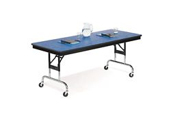 Height Adjustable Mobile Folding Table- 18"Wx96"D