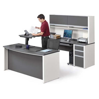 Connexion Executive U-Desk with Adjustable Height Bridge