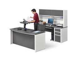 Connexion Executive U-Desk with Adjustable Height Bridge