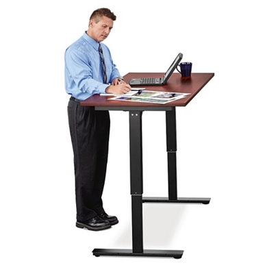 Adjustable Height Table with Metal Frame and Laminate Surface - 60"W