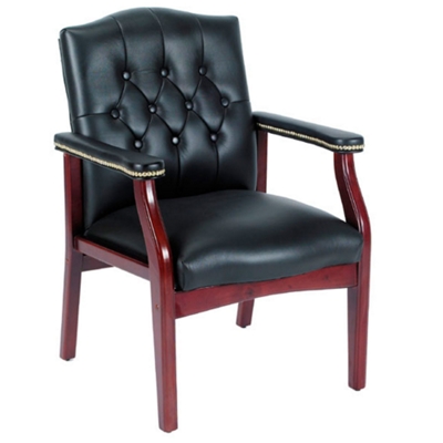 Widmore Traditional Tufted Guest Chair with Mahogany Finish