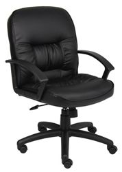 Executive Seating Mid-Back Adjustable Computer Chair in Bonded Leather