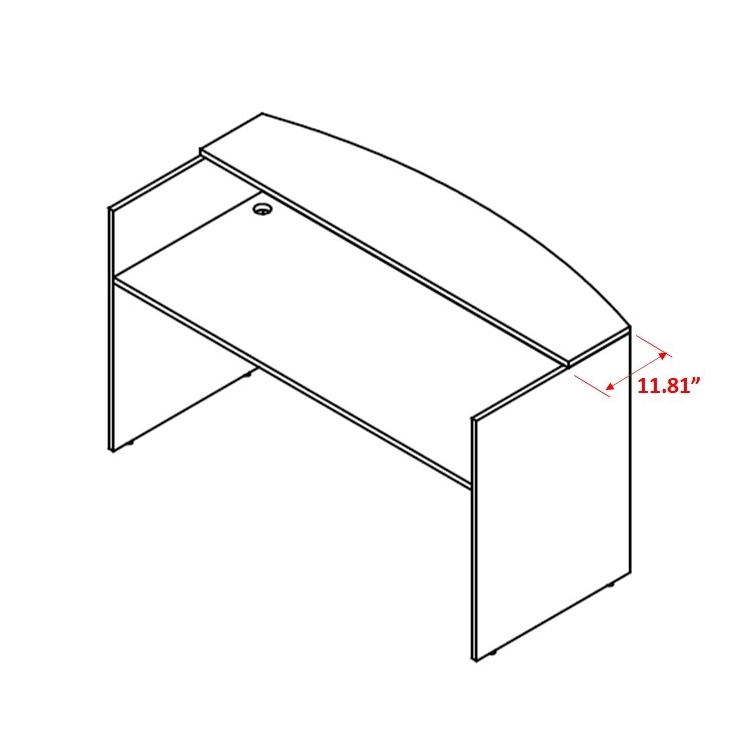 At Work 71"W x 30"D Reversible Reception L-Shaped Desk with Full Pedestal