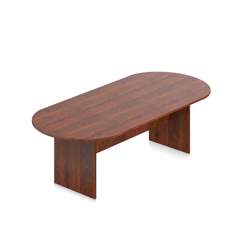Rounded or race-track-shaped conference tables.