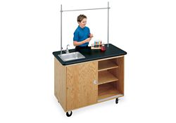 Mobile Biology Lab Demonstration Table with Sink