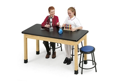 Classroom Science Table, 48w x 24d x 30h, Black Epoxy Resin Top, Maple Base  - BOSS Office and Computer Products