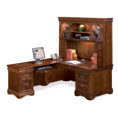 Pont Lafayette L-Shaped Desk with Left Return and Hutch Set