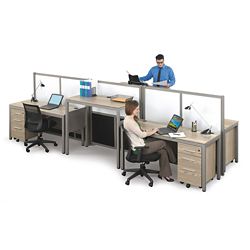 At Work Four Person Station with Dividers