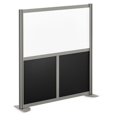 At Work Mobile Room Divider White/Black- 52"H x 49"W