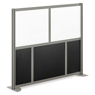 At Work Mobile Room Divider White/Black - 52"H  x 60"W