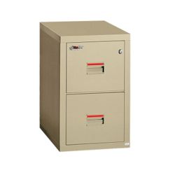 Compact Two Drawer Vertical Fireproof File - 22"D