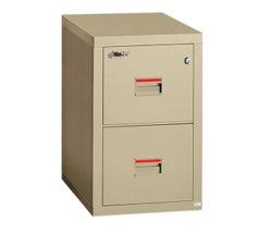 Compact Two Drawer Vertical Fireproof File - 22"D