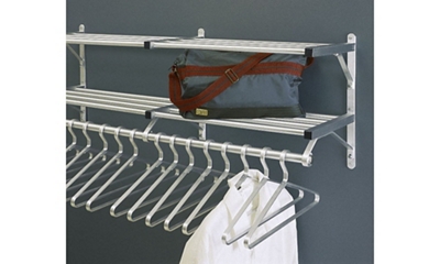 Mounted coat best sale rack with shelf