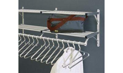 Coat Rack with 2 Shelves and Extra Hooks 36" Long