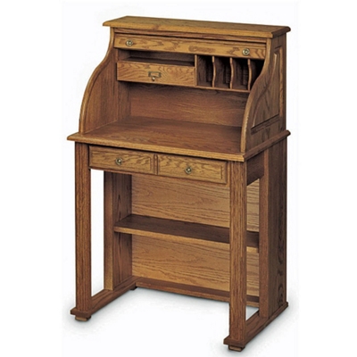 Solid Wood Compact Roll Top Writing Desk 29 W X 22 D By Haugen