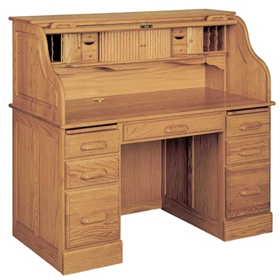 Double Pedestal Solid Wood Roll Top Desk 54 W X 29 D By Haugen