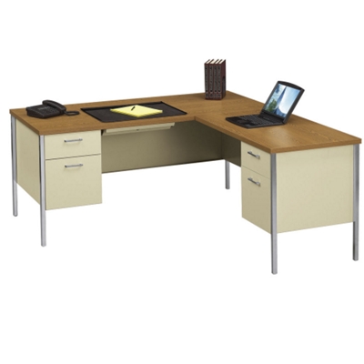 Metro Classic L-Shaped Steel Desk with Right Return
