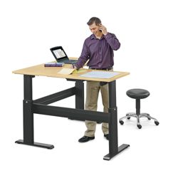 Stature Adjustable Height Corner L-Desk - 60"W x 60"D