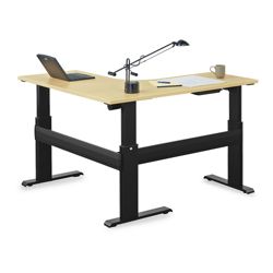 Stature 72"W Adjustable Height L-Desk with 60"D Right Return