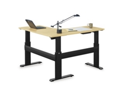 Stature 72"W Adjustable Height L-Desk with 60"D Left Return