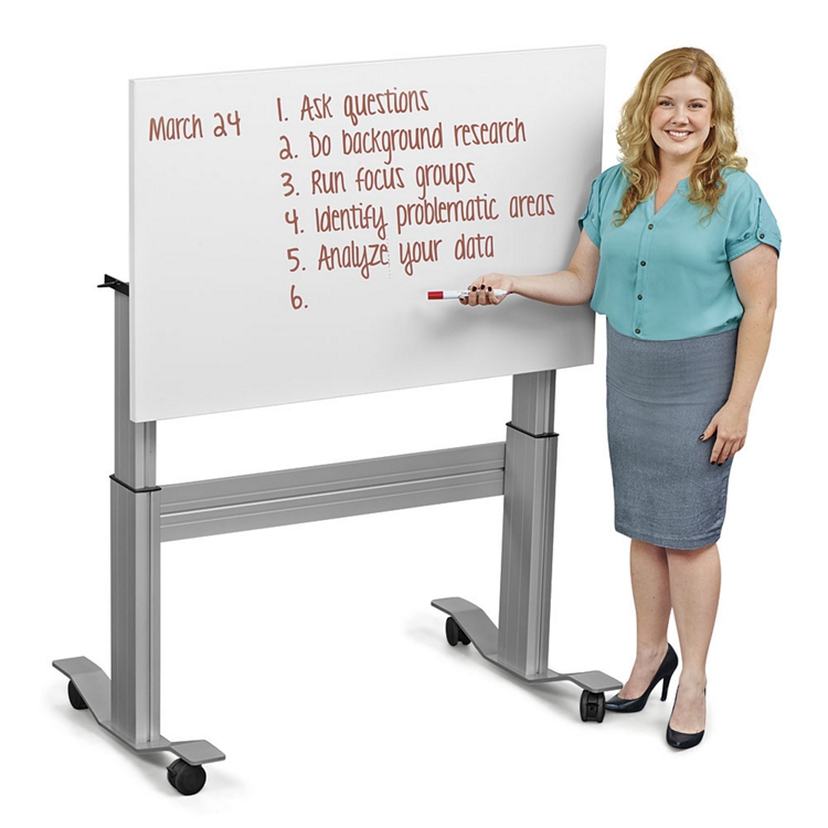 Adjustable Height Flip Top Whiteboard Table - 48