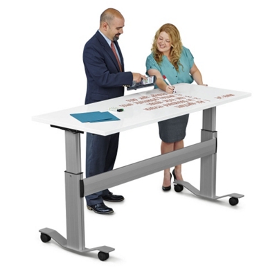 Adjustable Height Flip Top Whiteboard Table - 60