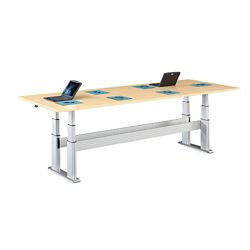 Meridian Adjustable Height Rectangular Conference Table - 120"W x 54"D