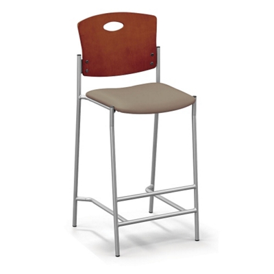 Strata Wood Back Bar Stool