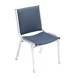 Armless 1" Designer Fabric Chrome Stack Chair