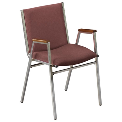 Stack Chair with Arms 2" Fabric Seat