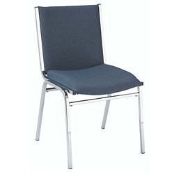 Armless 2" Designer Fabric Chrome Stack Chair