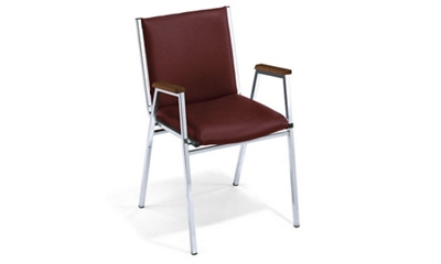Stack Chair with 2" Vinyl Seat and Arms - 225 lb capacity